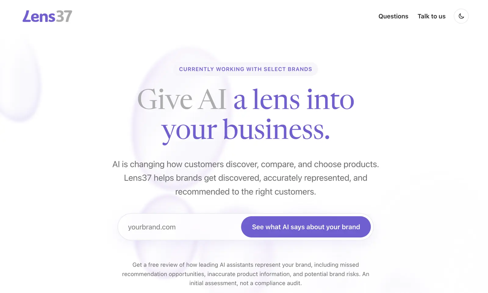 The Lens37 homepage